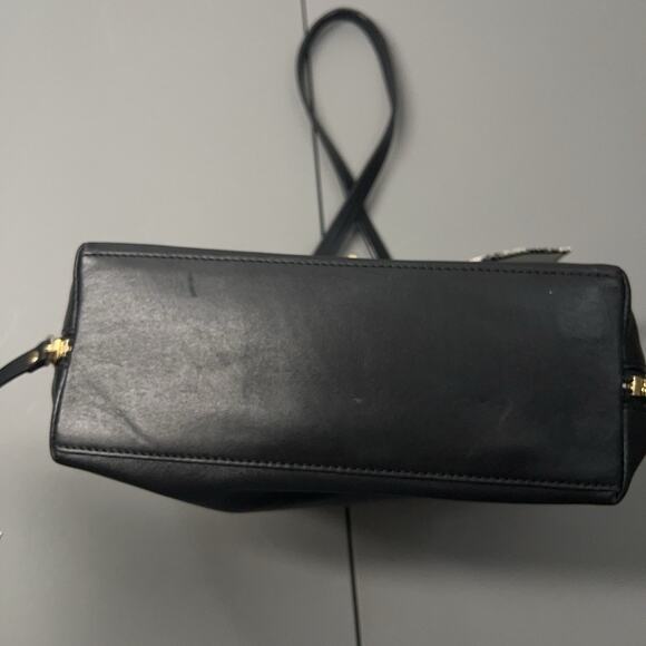 Kate Spade Magnolia Park Large Laurel Satchel Snake Embossed Leather Black White - Picture 7 of 16